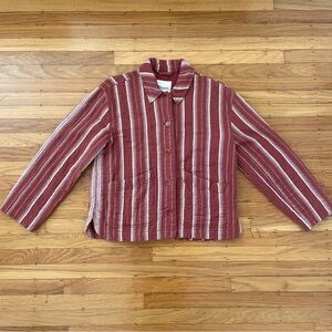 Madewell Quilted Jacket in Jacquard Stripe size Medium